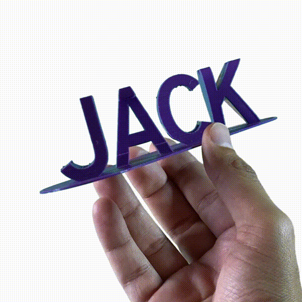 Cadeau imprimé en 3D avec illusion d'amour à double nom