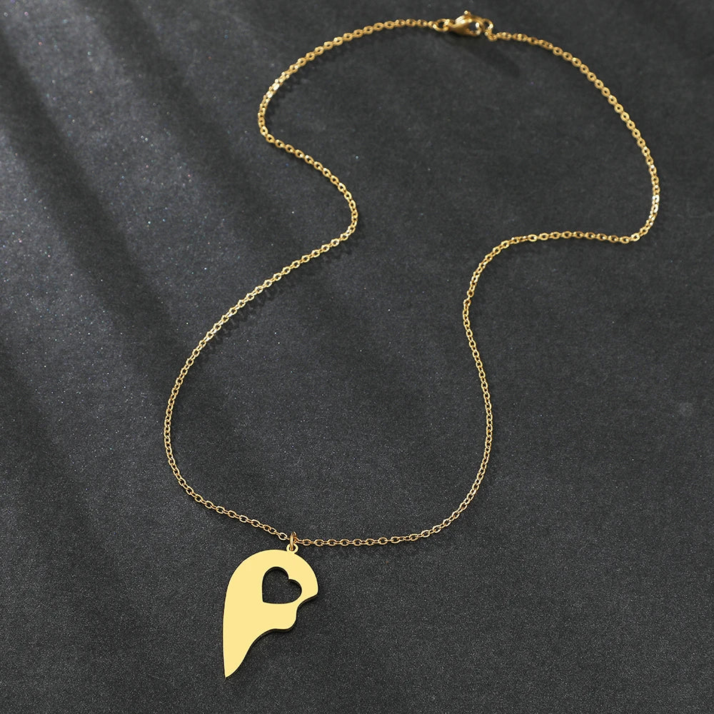 Collier en acier inoxydable avec pendentif en forme de cœur pour couple, chaîne gothique hip-hop, ras du cou pour homme et femme, bijoux, cadeau de Saint-Valentin