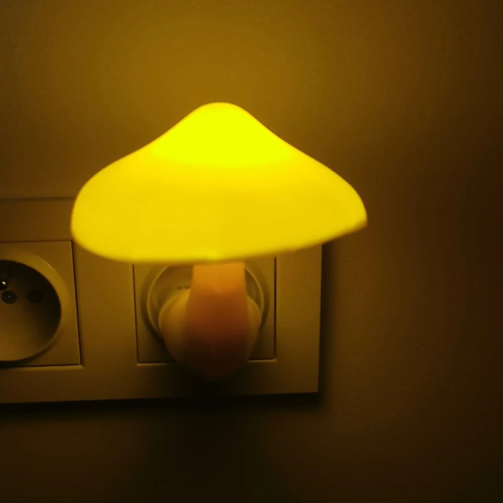 Worm Mushroom Lamp Plug-in Light Control Night Light Wholesale Yellow Light Worm Mushroom Light Control Night Light