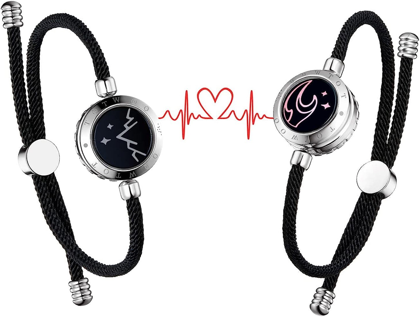 totwoo longue distance tactile bracelets pour couples longue distance s'allument et vibrent montagne et mer amour bracelets ensembles de bijoux intelligents