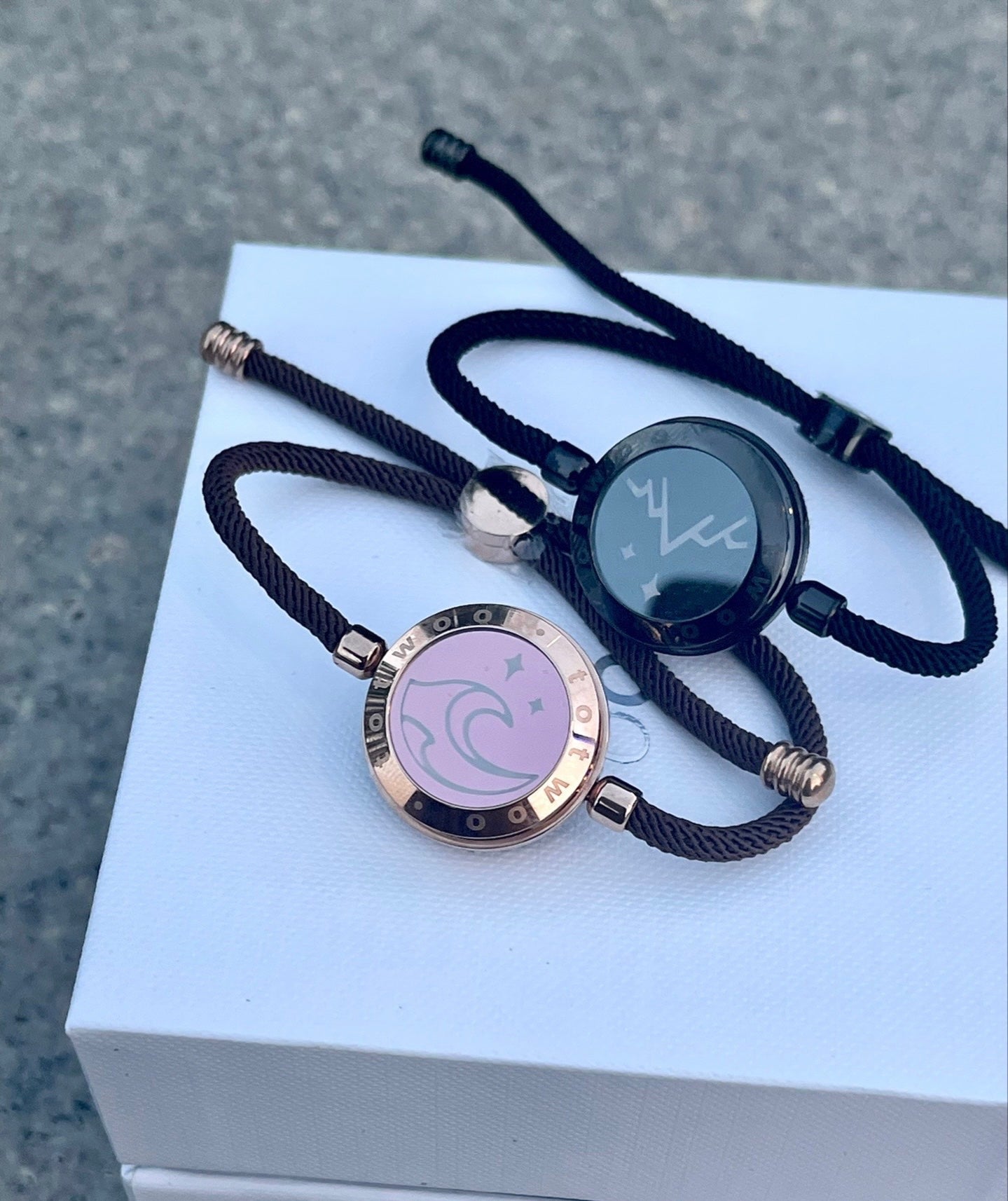 totwoo longue distance tactile bracelets pour couples longue distance s'allument et vibrent montagne et mer amour bracelets ensembles de bijoux intelligents