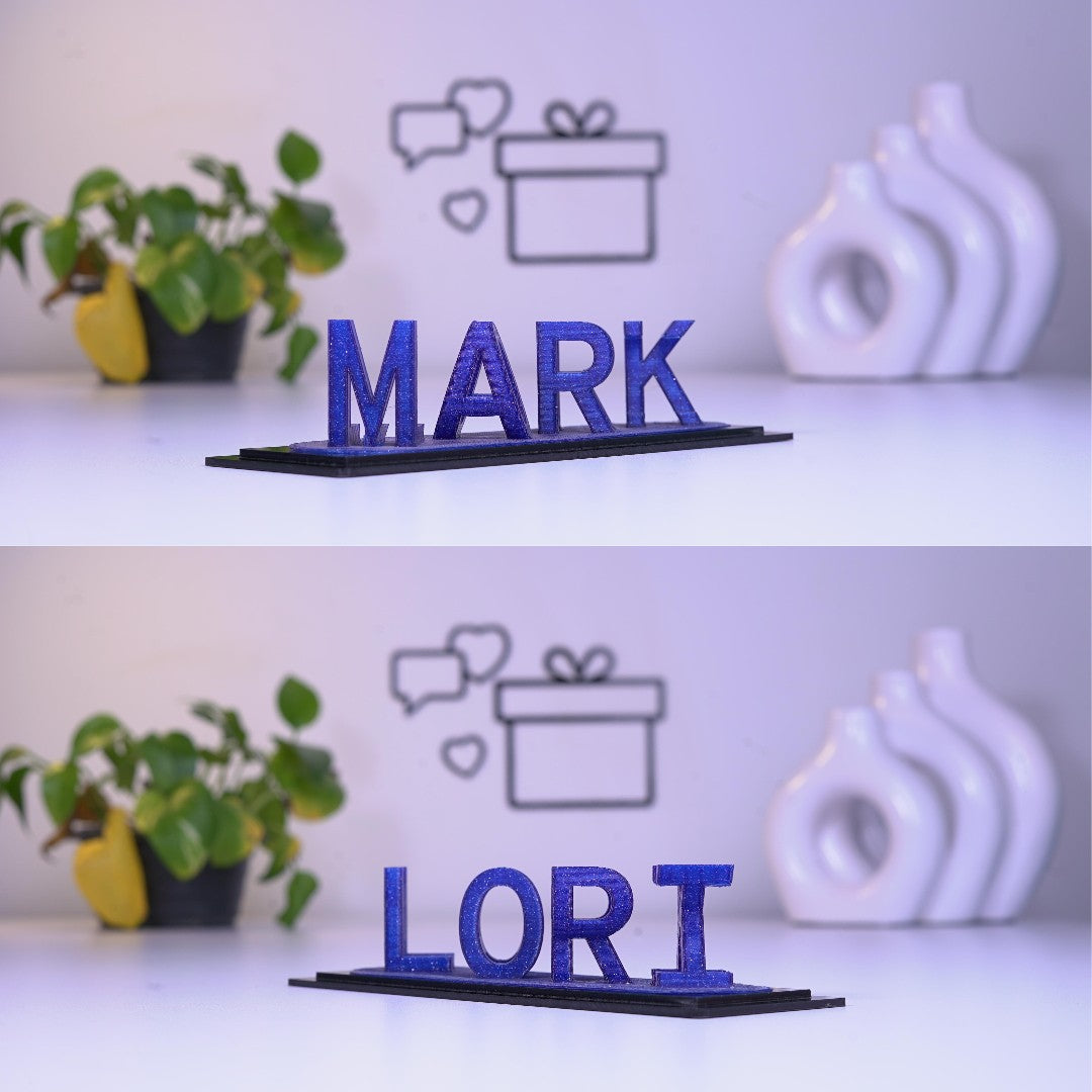 Cadeau imprimé en 3D avec illusion d'amour à double nom