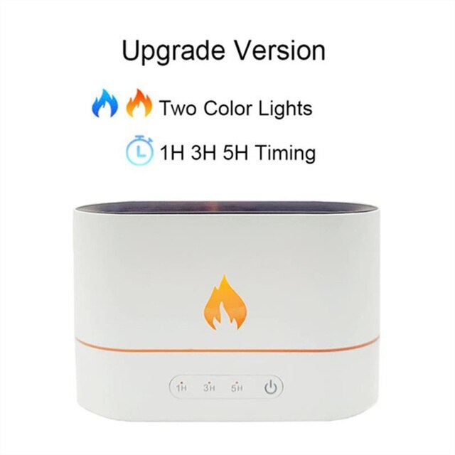 Diffuseur d'arômes à flamme, humidificateur d'air, lampe à flamme de simulation d'huile essentielle à LED, diffuseur de brume fraîche à ultrasons, brumisateur