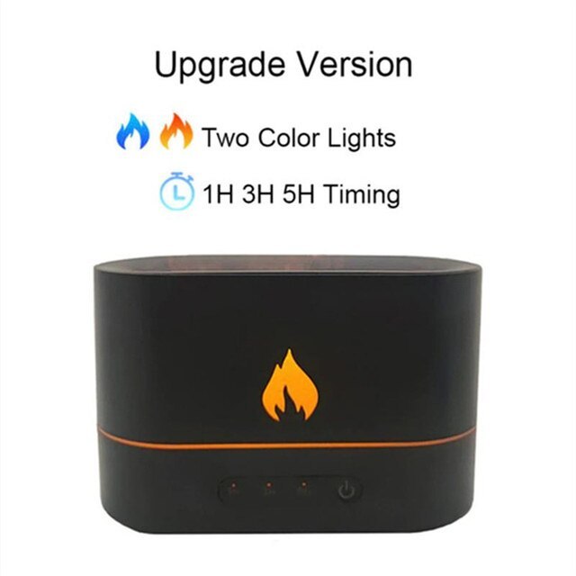 Diffuseur d'arômes à flamme, humidificateur d'air, lampe à flamme de simulation d'huile essentielle à LED, diffuseur de brume fraîche à ultrasons, brumisateur