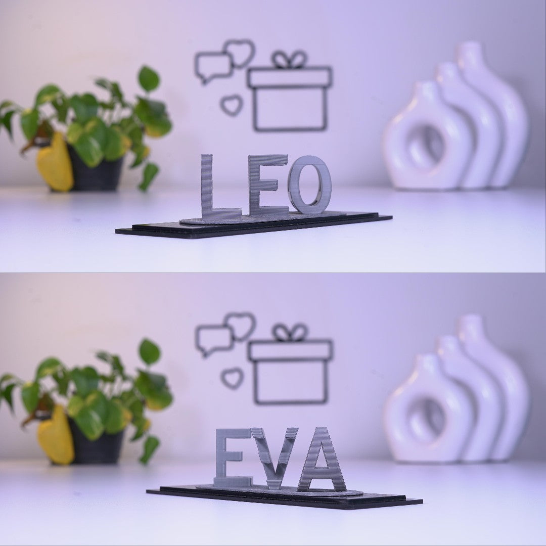 Cadeau imprimé en 3D avec illusion d'amour à double nom