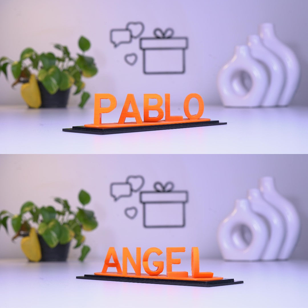 Cadeau imprimé en 3D avec illusion d'amour à double nom