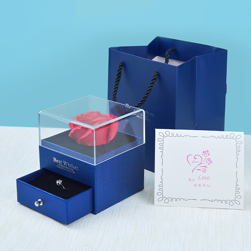 Coffret cadeau en forme de rose éternelle pour colliers, bijoux, boucles d'oreilles, bagues, bijoux, rouge à lèvres, emballage cadeau