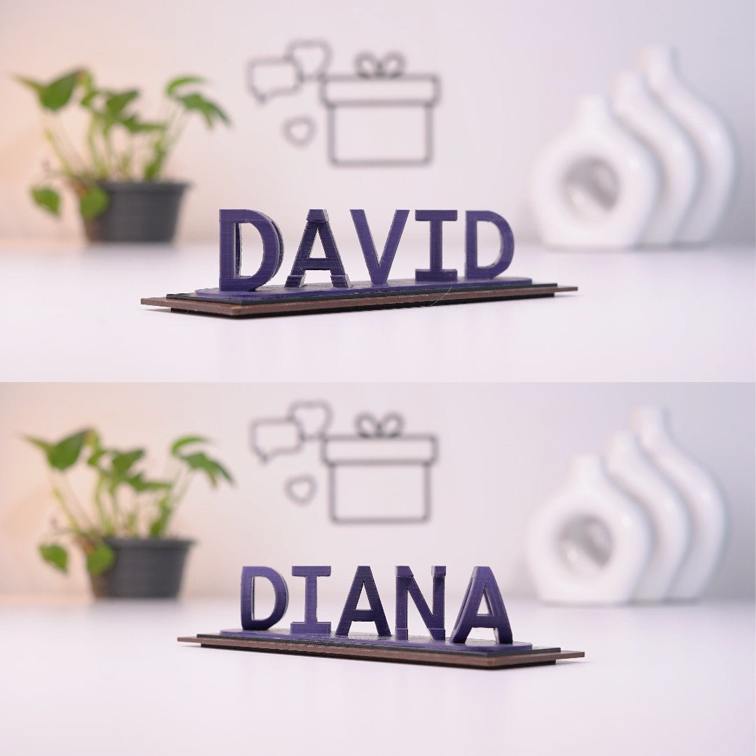 Cadeau imprimé en 3D avec illusion d'amour à double nom