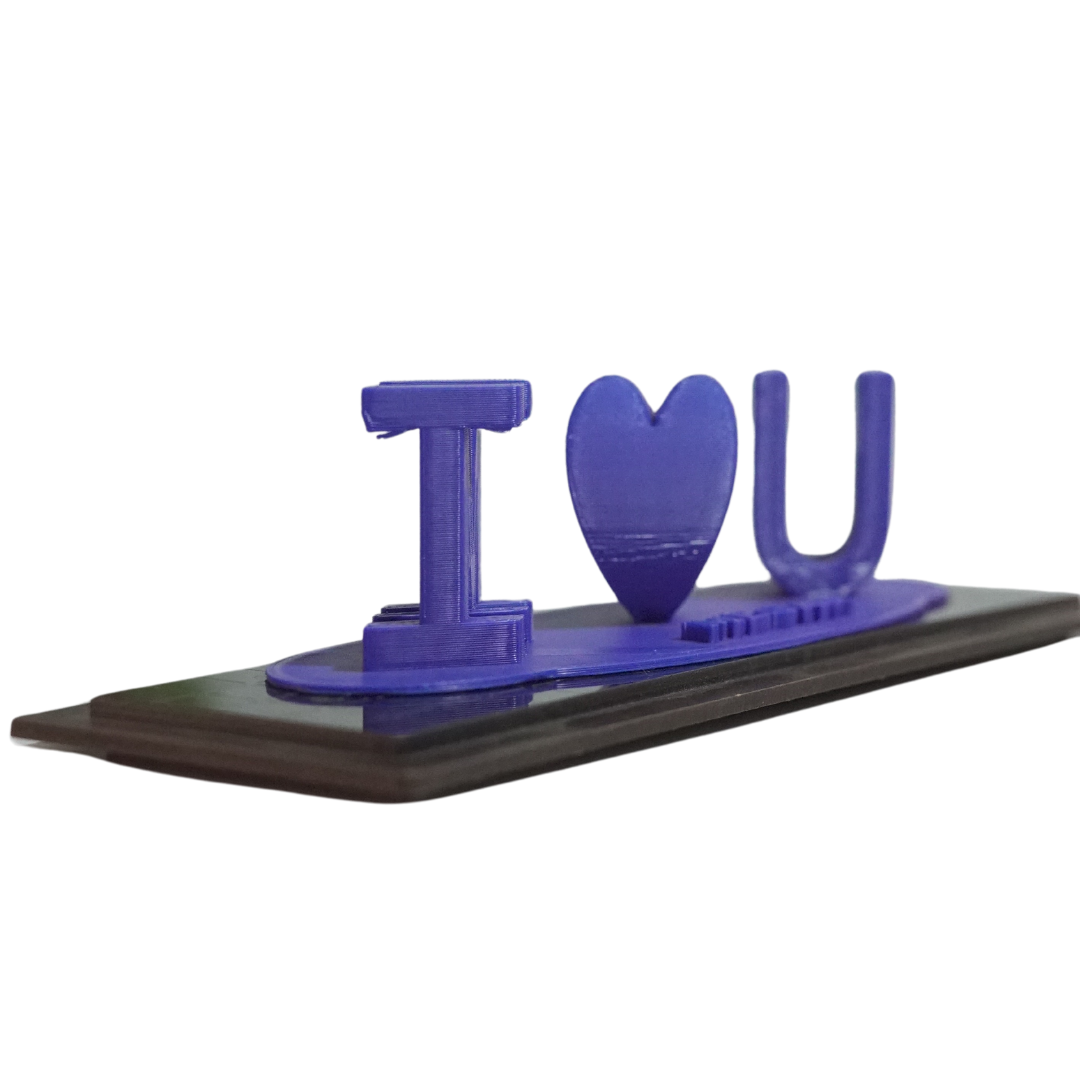 ILOVEYOU MOM - Cadeau imprimé en 3D avec illusion d'amour à double nom