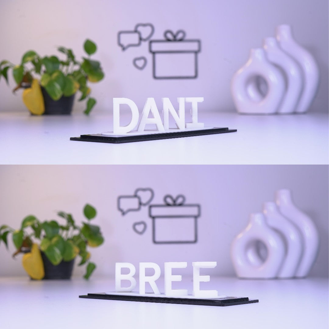 Cadeau imprimé en 3D avec illusion d'amour à double nom