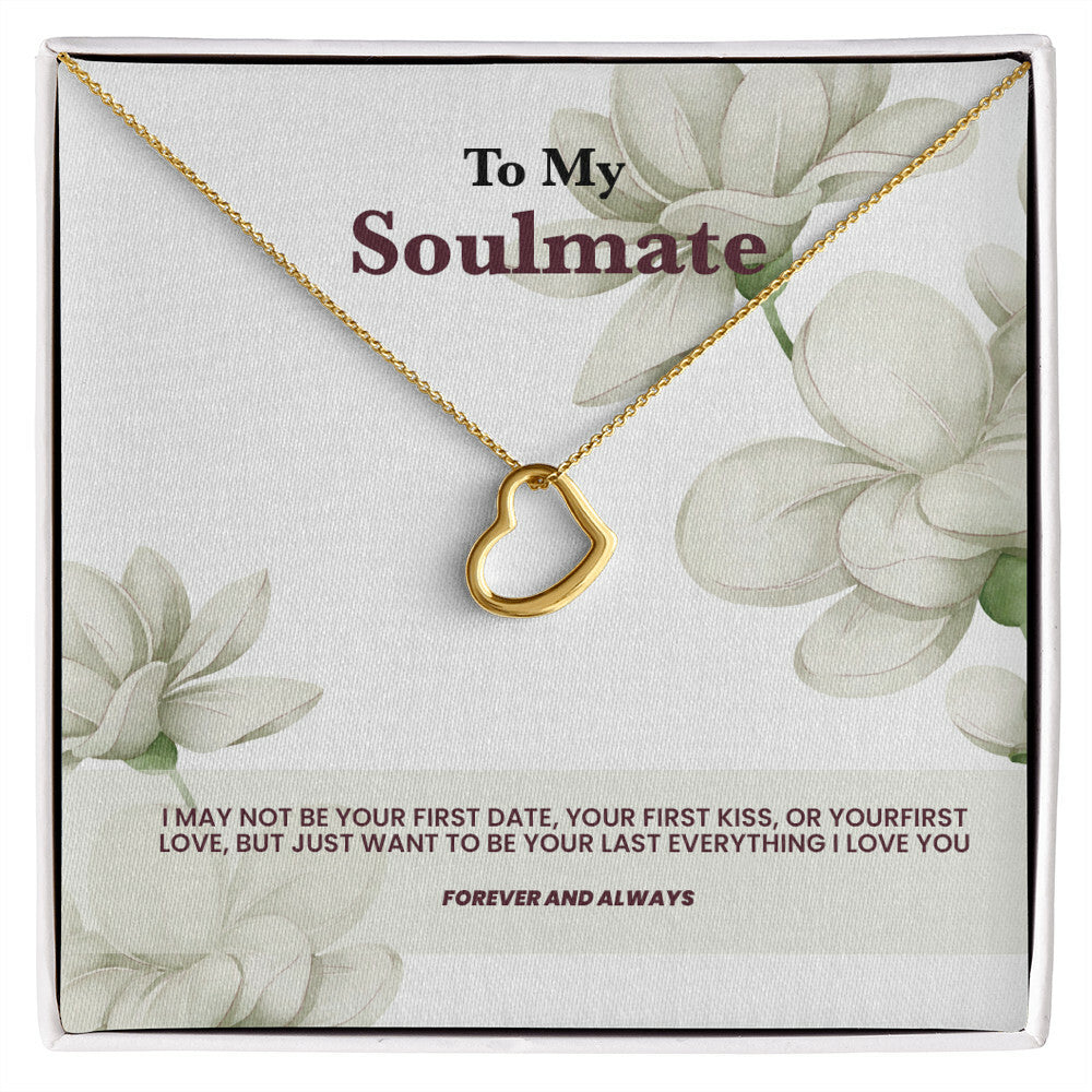 Un collier coeur pour mon âme soeur - Message rose blanche