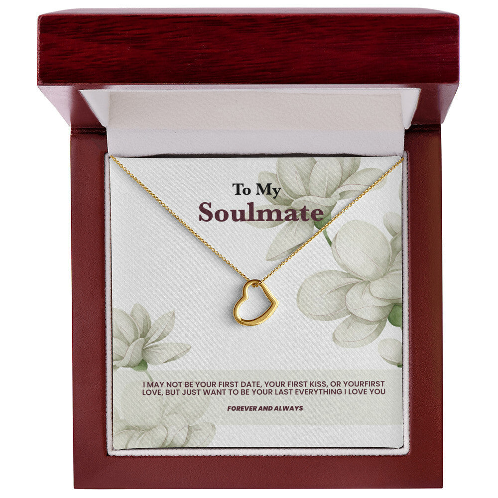 Un collier coeur pour mon âme soeur - Message rose blanche