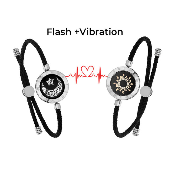 totwoo longue distance tactile bracelets pour couples longue distance s'allument et vibrent montagne et mer amour bracelets ensembles de bijoux intelligents