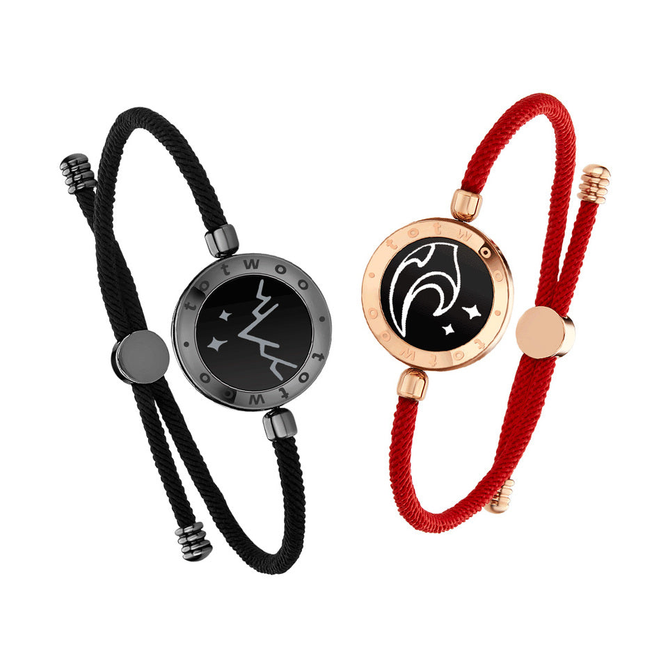 totwoo longue distance tactile bracelets pour couples longue distance s'allument et vibrent montagne et mer amour bracelets ensembles de bijoux intelligents