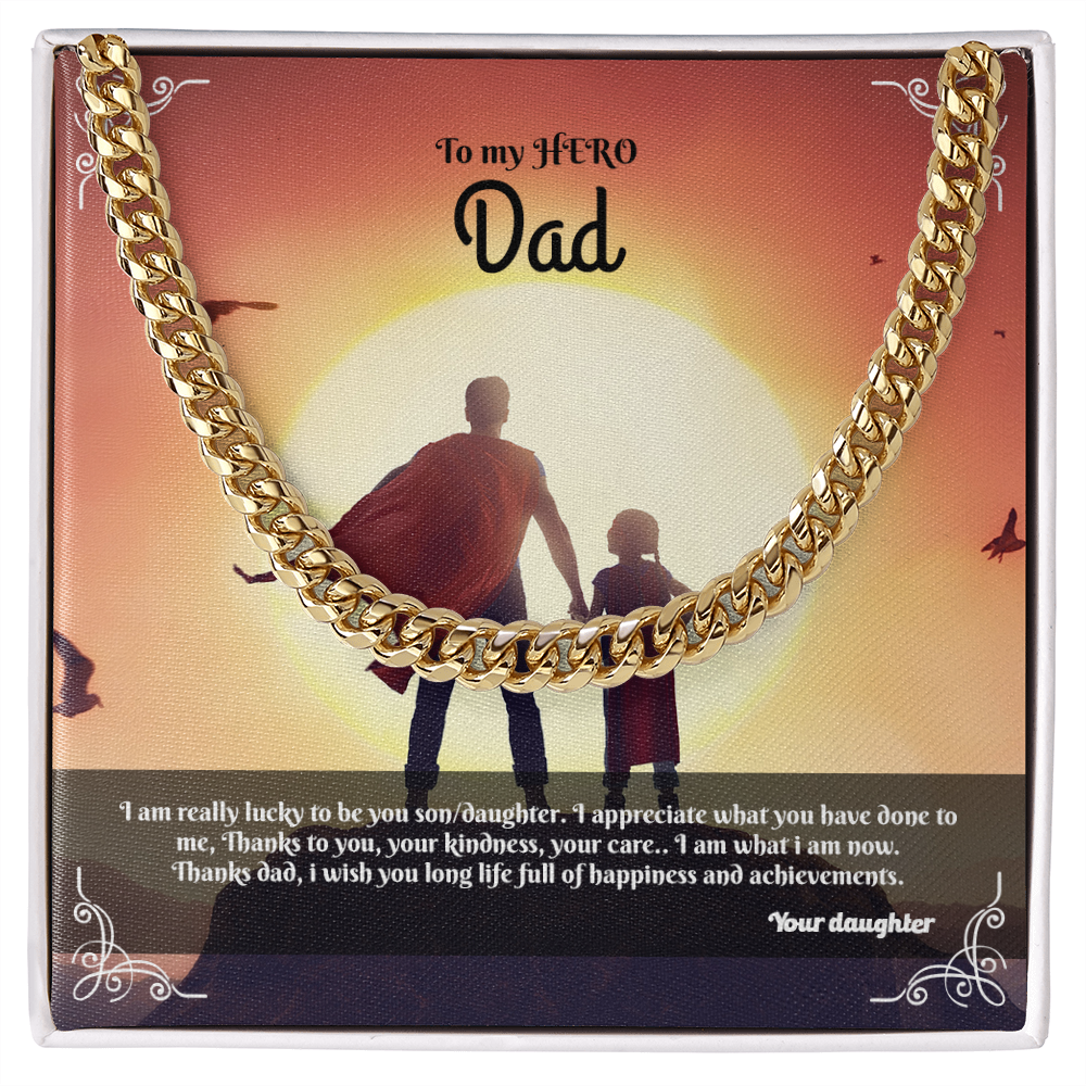À mon adorable papa – Chaîne à maillons cubains