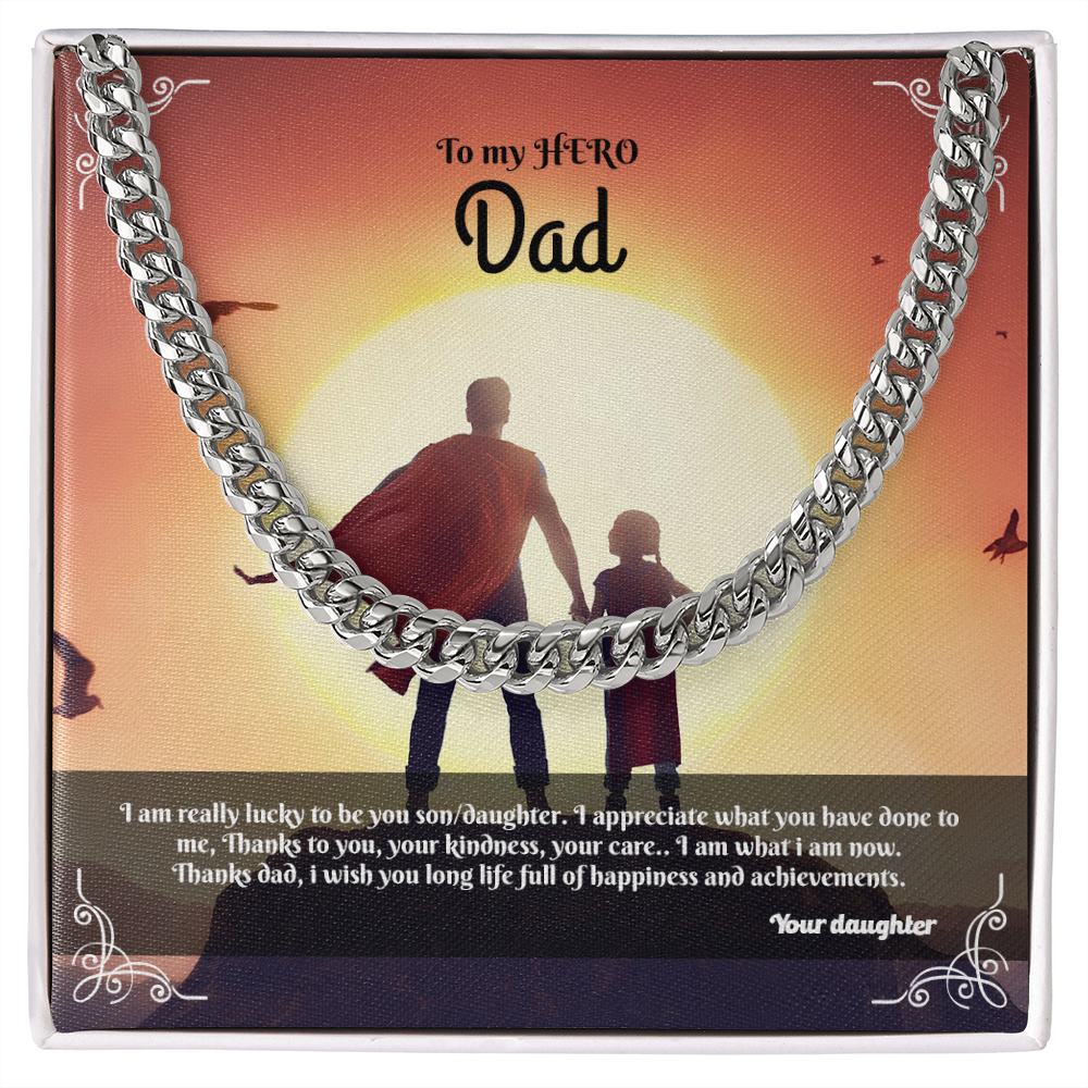 À mon adorable papa – Chaîne à maillons cubains
