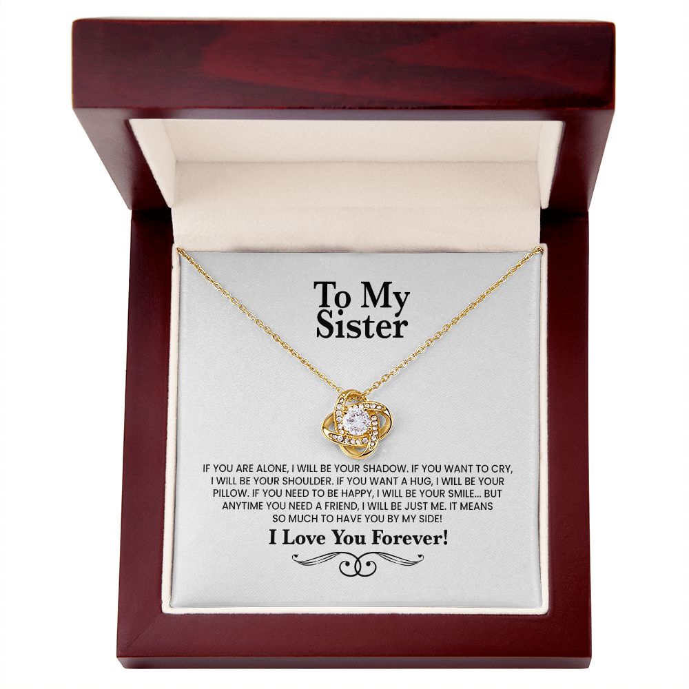 Cadeau pour sœur Collier avec nœud d'amour "Je t'aime pour toujours" code N109