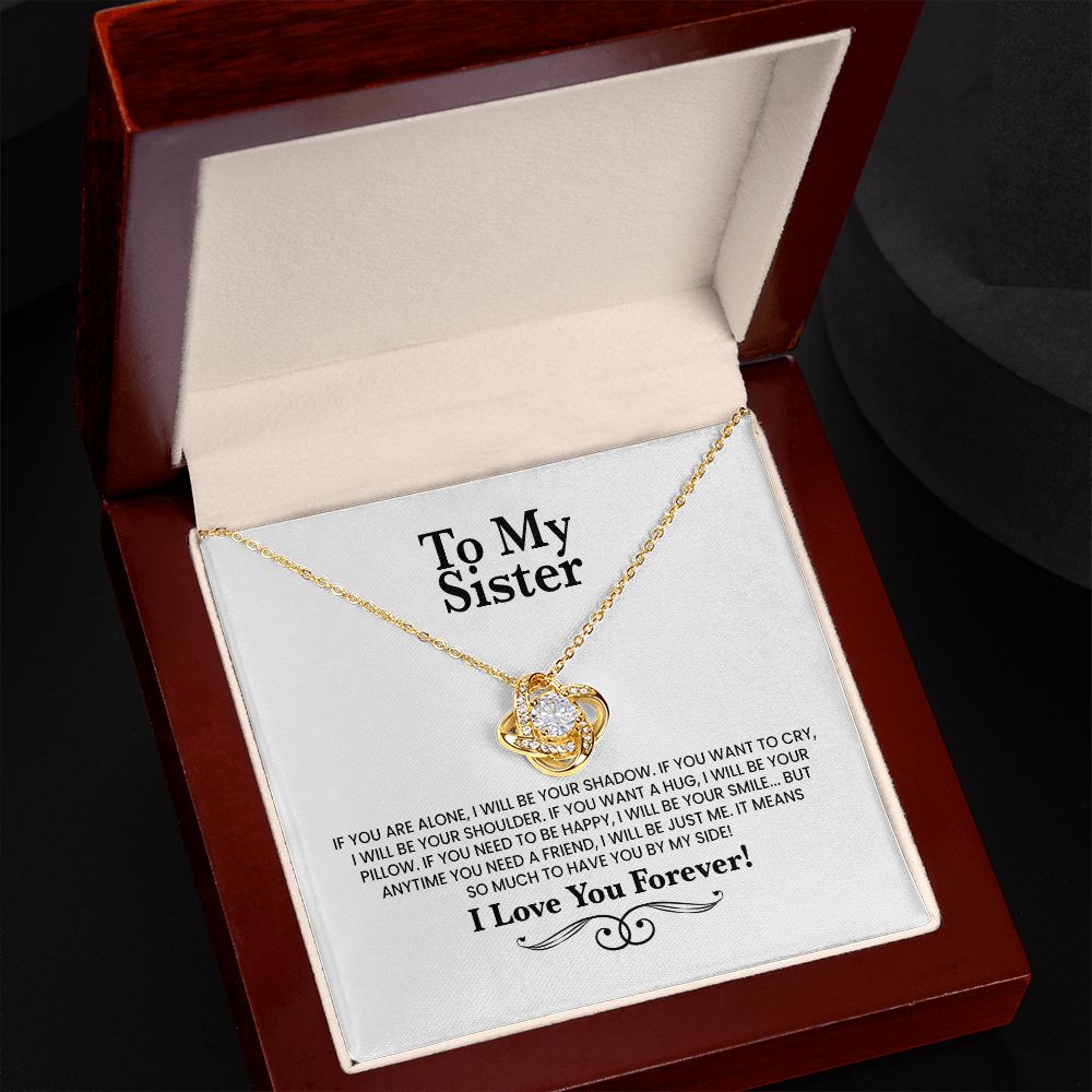 Cadeau pour sœur Collier avec nœud d'amour "Je t'aime pour toujours" code N109