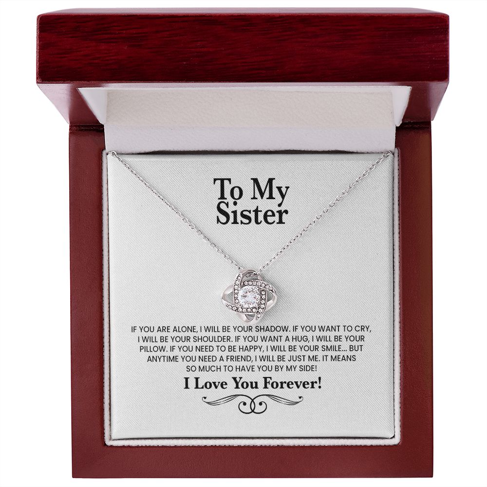 Cadeau pour sœur Collier avec nœud d'amour "Je t'aime pour toujours" code N109