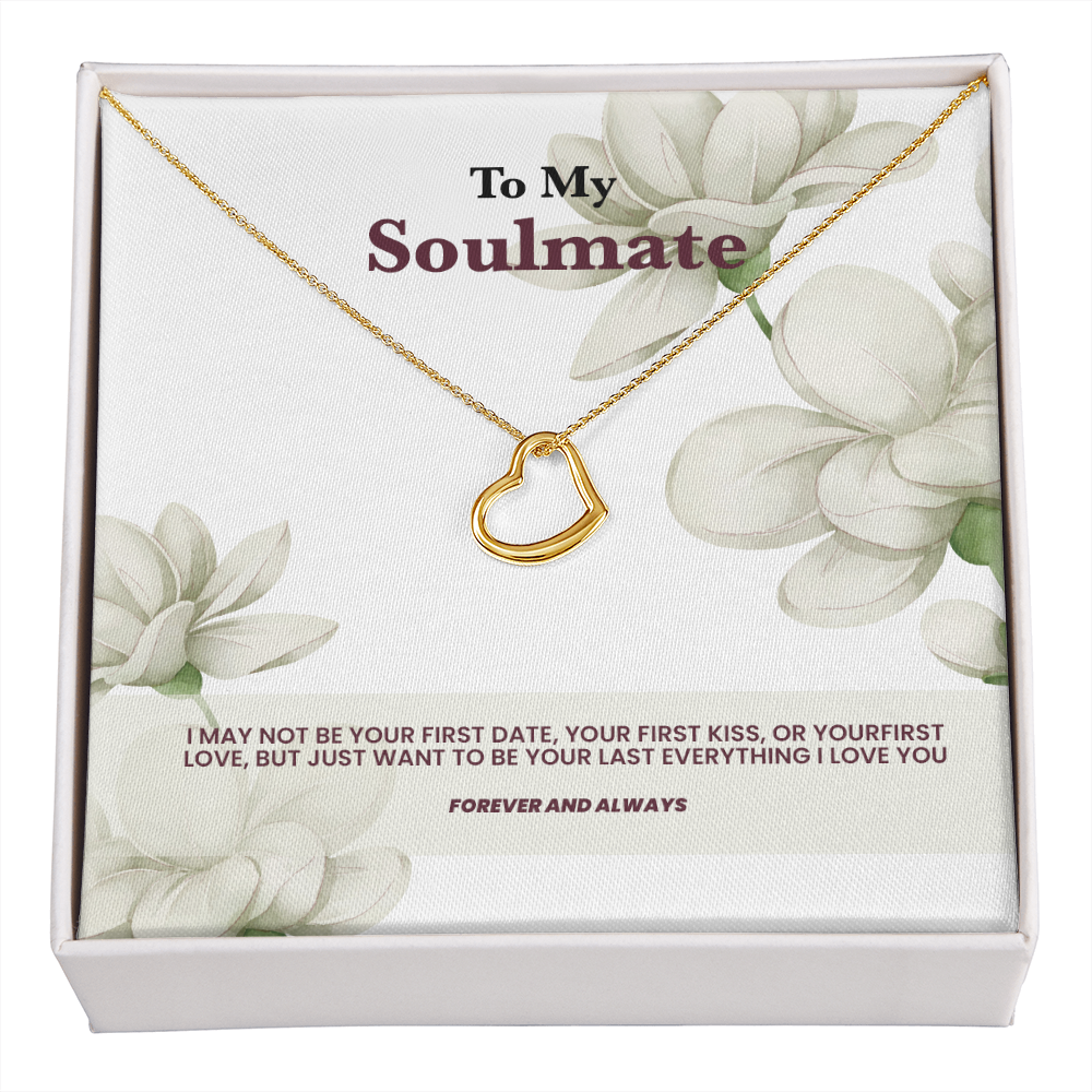 Un collier coeur pour mon âme soeur - Message rose blanche