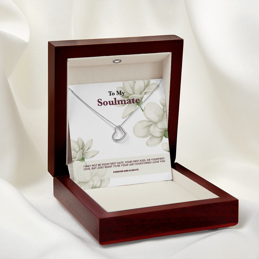 Un collier coeur pour mon âme soeur - Message rose blanche