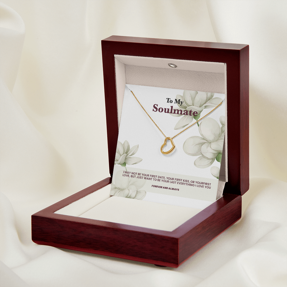 Un collier coeur pour mon âme soeur - Message rose blanche