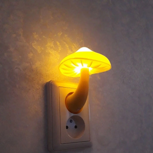 Lampe champignon ver enfichable contrôle de la lumière veilleuse vente en gros lumière jaune ver champignon contrôle de la lumière veilleuse