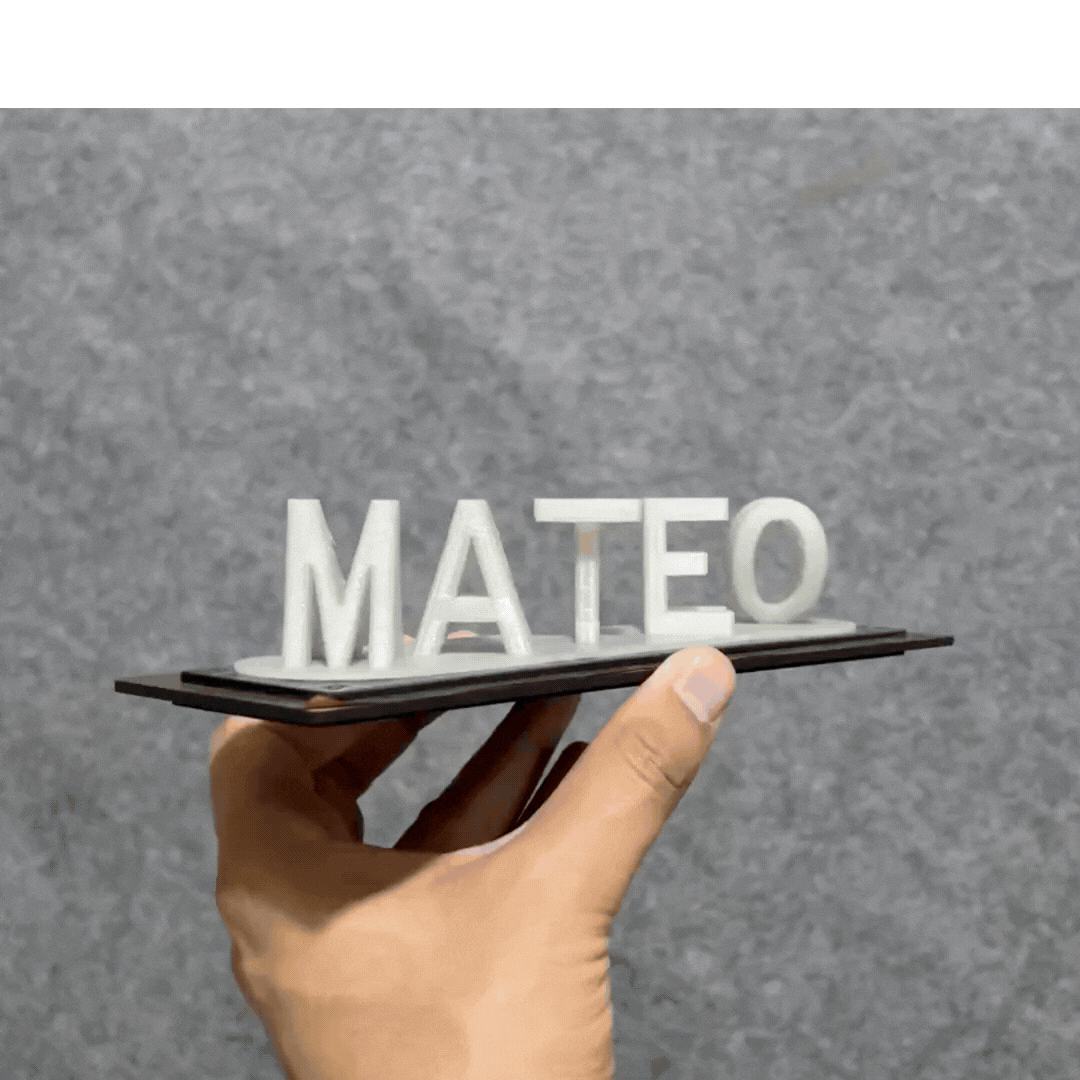 Cadeau imprimé en 3D avec illusion d'amour à double nom