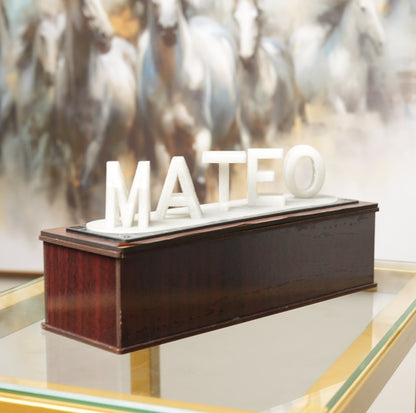 Cadeau imprimé en 3D avec illusion d'amour à double nom