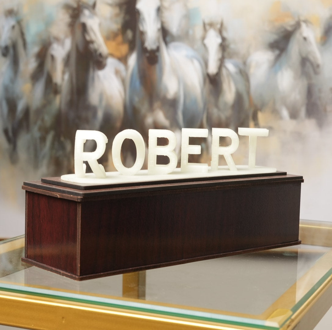 Cadeau imprimé en 3D avec illusion d'amour à double nom