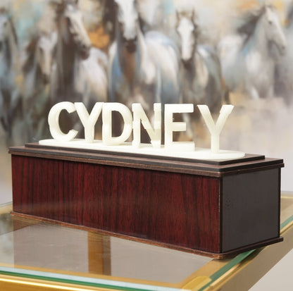 Cadeau imprimé en 3D avec illusion d'amour à double nom