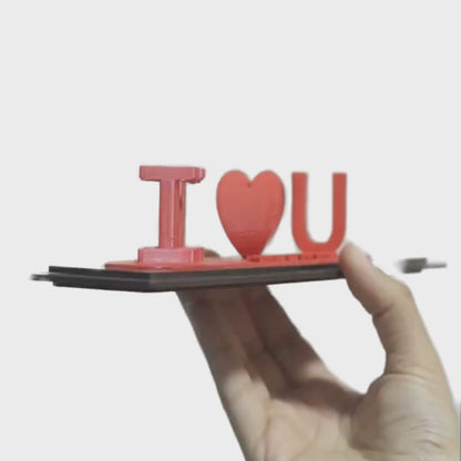 ILOVEYOU MOM - Dual Name Illusion Love 3d Printed Gift