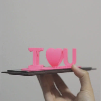 ILOVEYOU MOM - Dual Name Illusion Love 3d Printed Gift