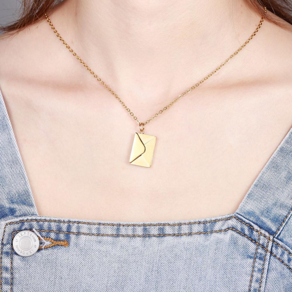 [ALMOST SOLD OUT] Love Letter Envelope Pendant Necklace - Jewelry