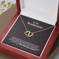 14k Gold 2 hearts necklace with custom message to soulmate