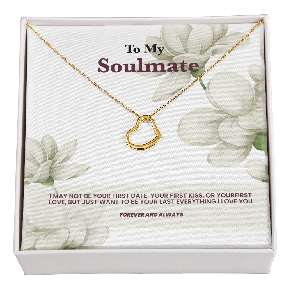 A heart necklace to my soulmate - White rose message