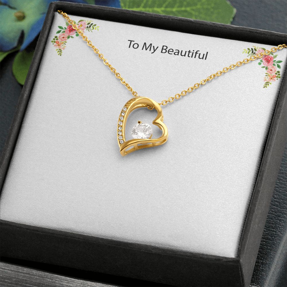 18Kerat, diamond inside a heart Necklace